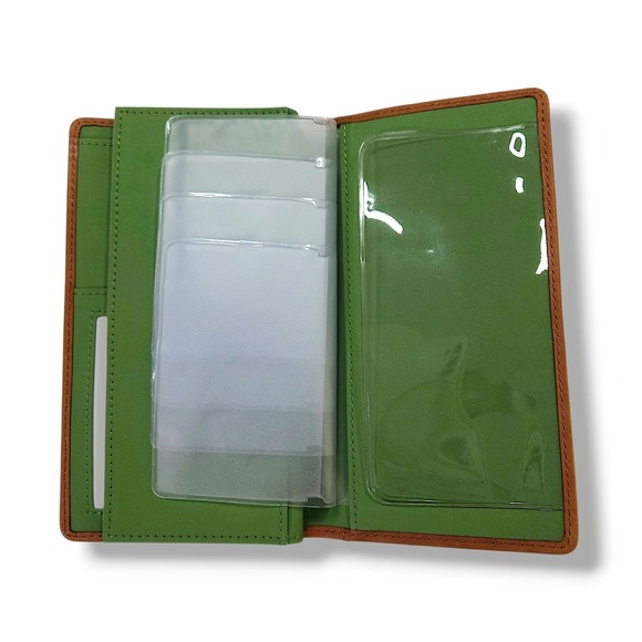 Fossil Floral Leather Wallet Organizer Checkbook ID Window Floral Green Brown OS - Picture 6 of 8